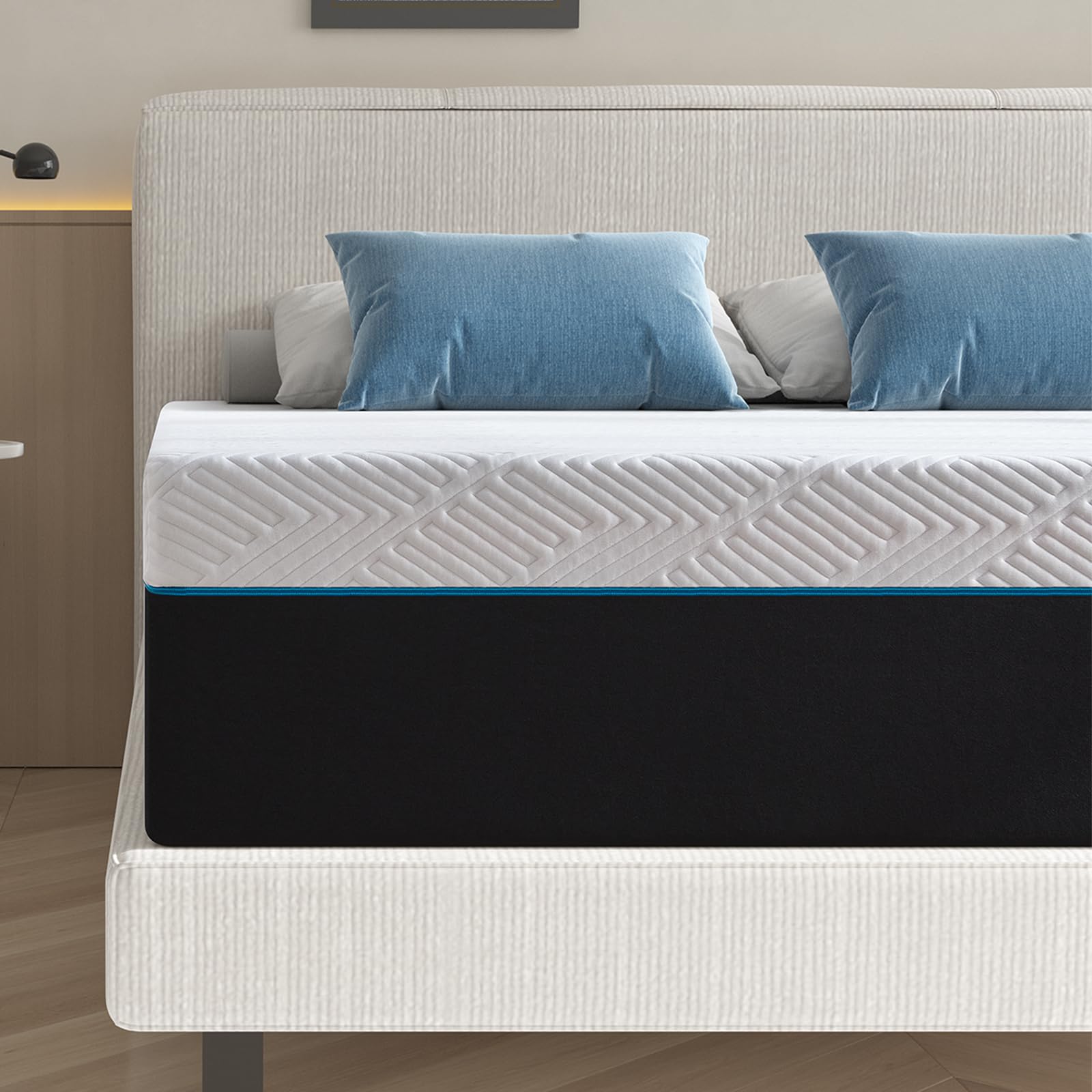 Slomix 6-inch Supportive Medium Firm Gel Memory Foam Black Twin Mattress | Slomi