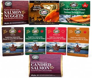 West Coast Select Ultimate Wild Salmon Gift Box | 8-Piece Smoked Jerky & Fillet Collection - Wild Caught Canadian Seafood, High Protein Omega-3