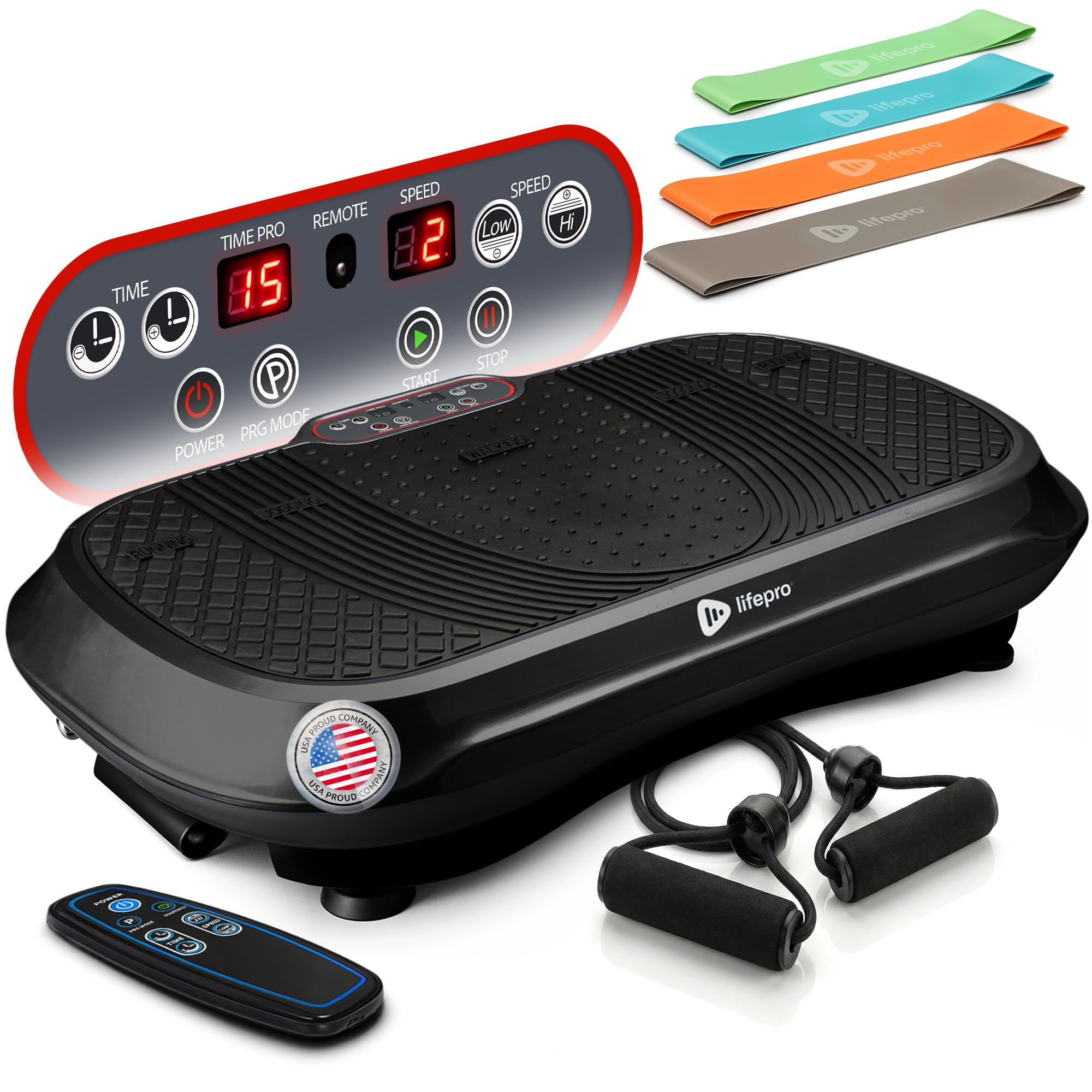 Lifepro Waver Vibration Plate Exercise Machine with 99 Speeds & 10 Presets | Res