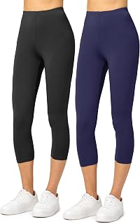 Merry Style MS10-144 Women's 3/4 Leggings, Viscose, Pack of 2
