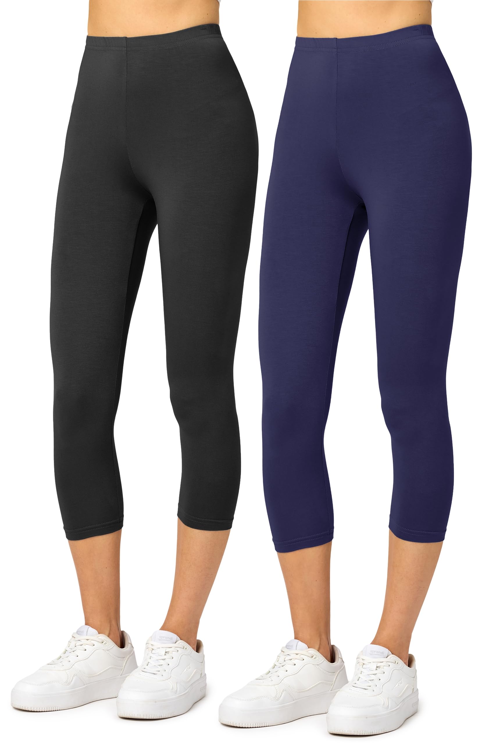 Merry Style MS10-144 Women's 3/4 Leggings, Viscose, Pack of 2