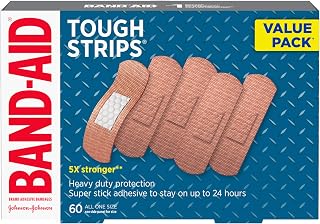 Band - Aid Tough Strips Adhesive Bandages, Extra Large, 60 ct | Dura-Weave fabric, Super Stick adhesive, 4-sided seal, Quilt-Aid Comfort Pads, non-stick, 5x stronger than Sheer Strips