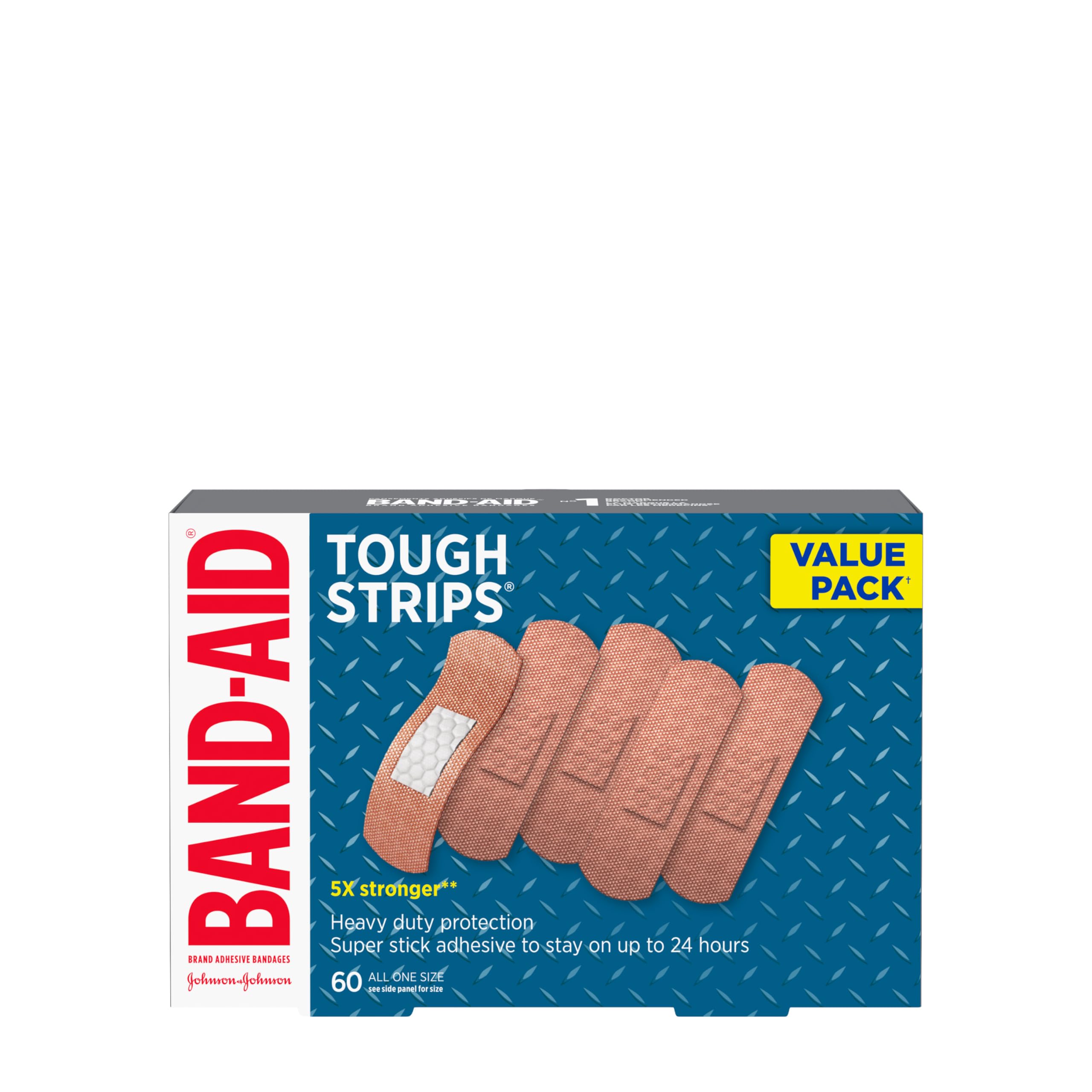 Band - Aid Tough Strips Adhesive Bandages, Extra Large, 60 ct | Dura-Weave fabri