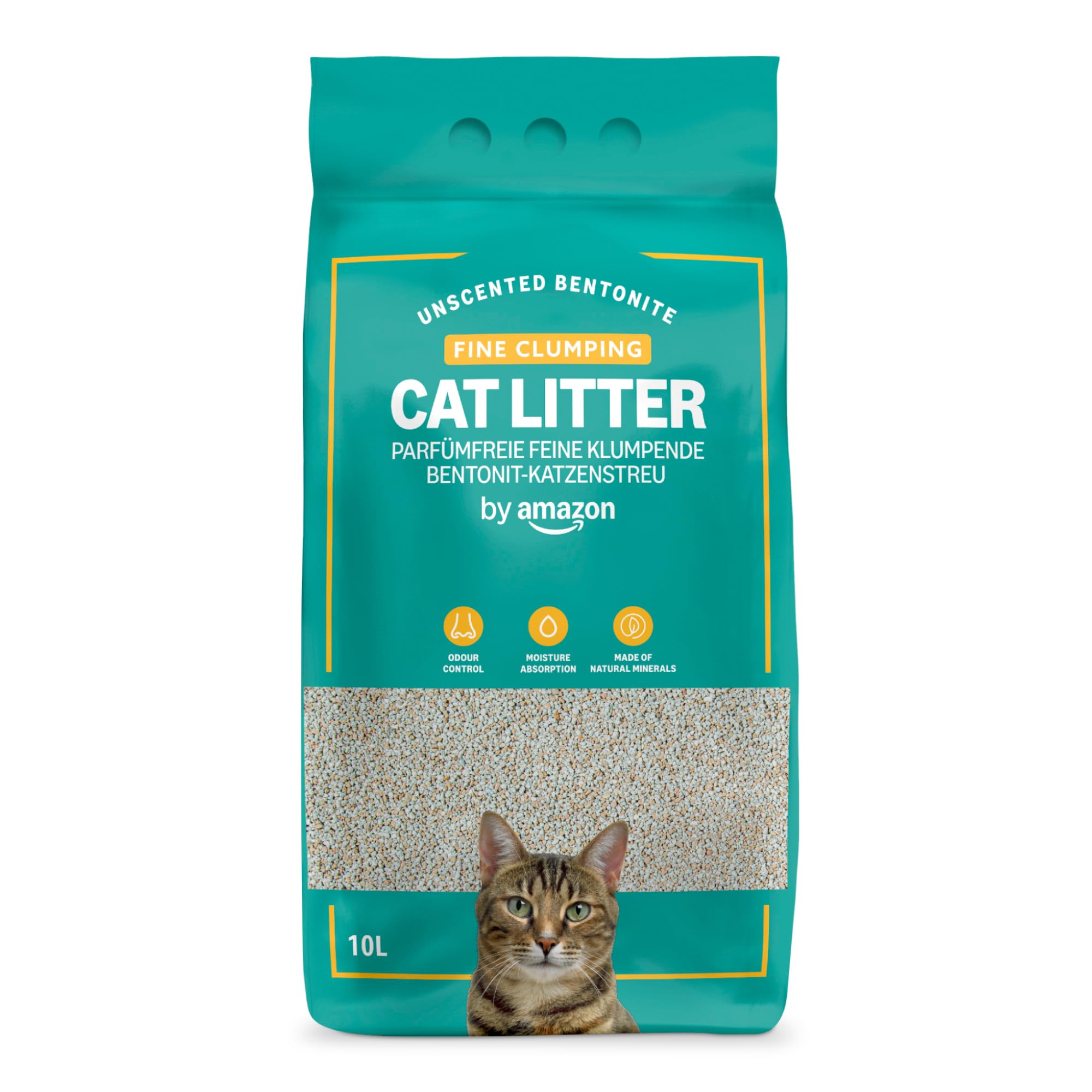 by Amazon Cat Litter Box with Fine Clumping, Unscented 10L