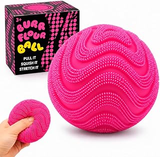 Fuzz Ball Squishy Stress Ball,Soft Fidget Squishy Fuzz Squeeze Ball for Adults,Anxiety Stress Relief Toys,Party Favors Gift for Adults (Pink Ball)
