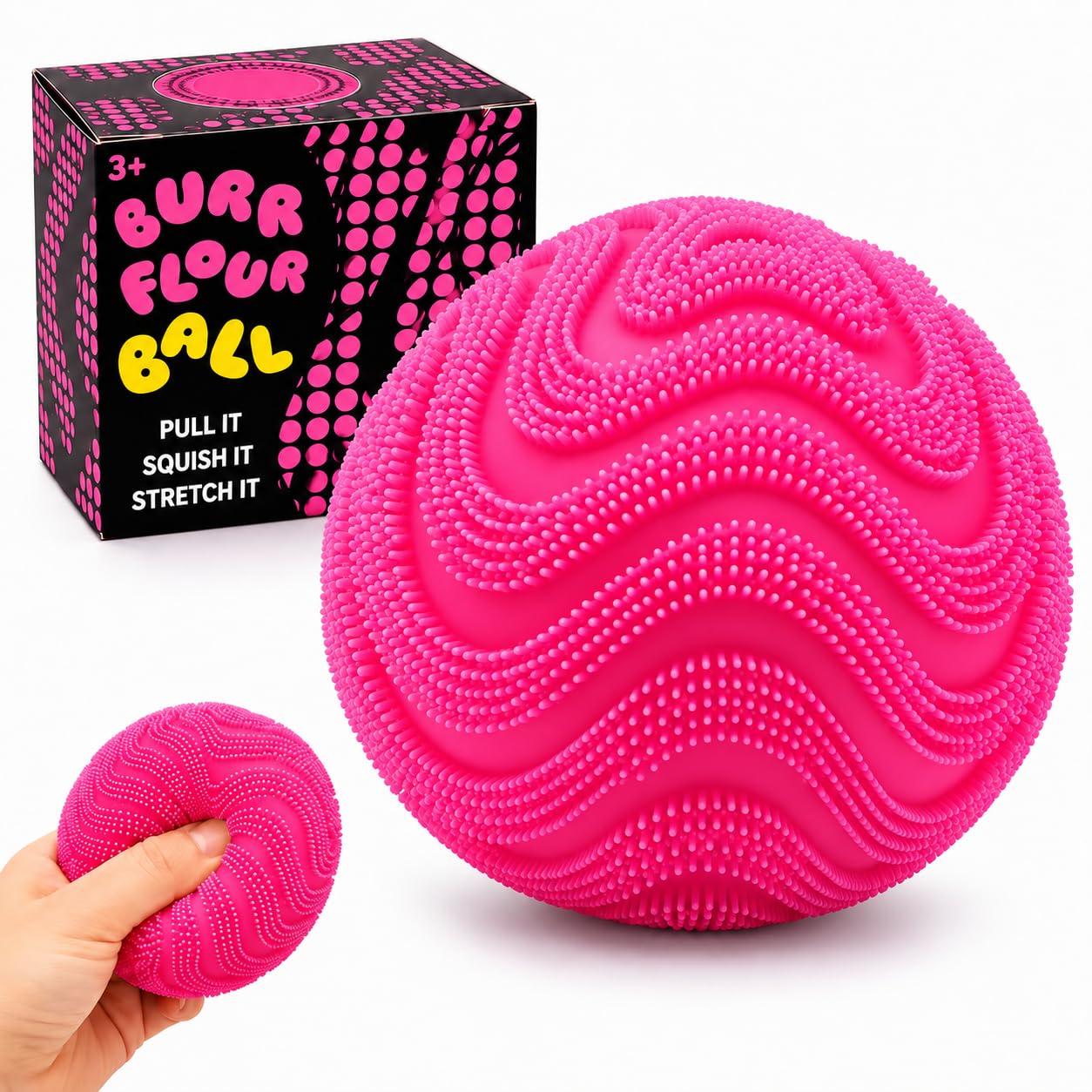 Fuzz Ball Squishy Stress Ball,Soft Fidget Squishy Fuzz Squeeze Ball for Adults,A