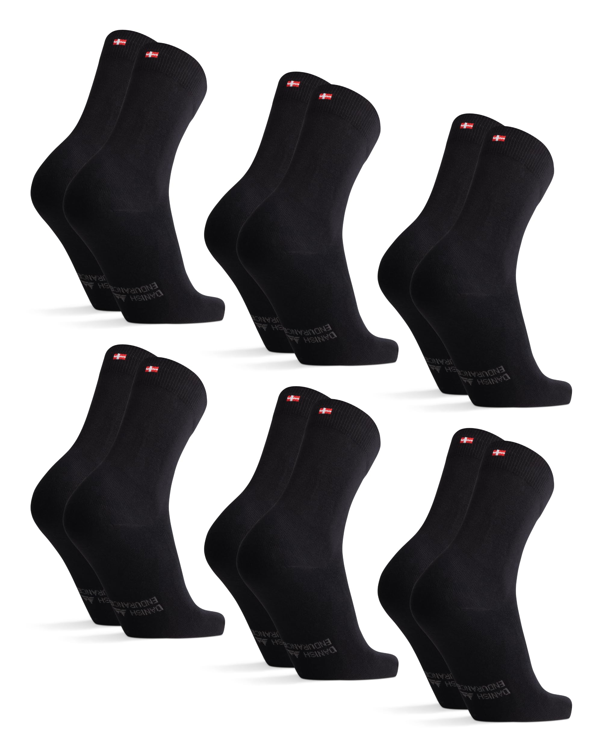DANISH ENDURANCE Organic Cotton Socks, Smart Socks, 6-pack