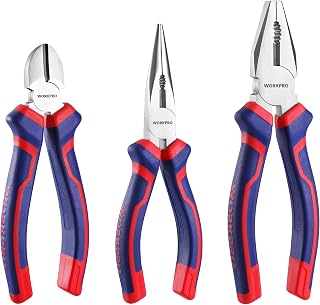 WORKPRO 3-Piece Pliers Set with Soft Grip, for DIY Household Repair