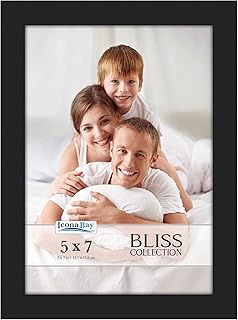 Icona Bay 5x7 Black Picture Frame - Engineered Wood, Bliss Collection