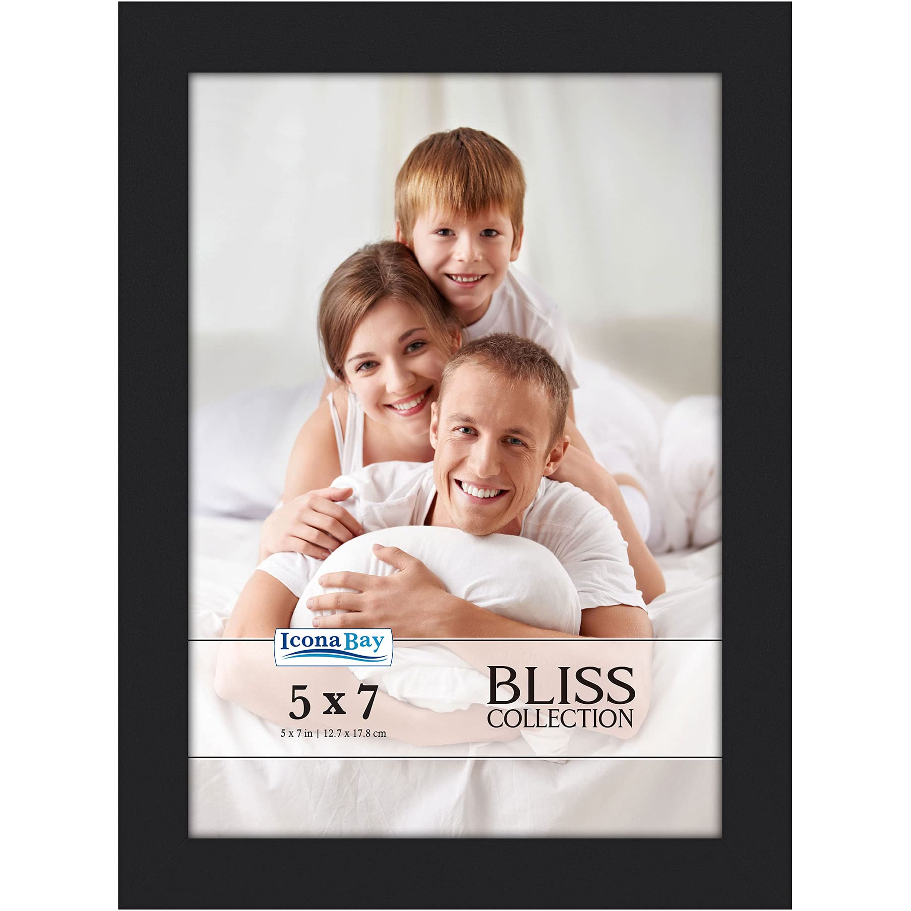 Icona Bay 5x7 Black Picture Frame - Engineered Wood, Bliss Collection