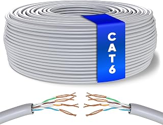Mr. Tronic Cat 6 Ethernet Cable 150m Bulk Cabel, Cat 6 High Speed LAN Network Cable for Fast Internet Connection 1Gbps - 250MHz AWG24 Bulk | UTP CCA (150 Meters, Grey)