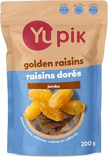 Yupik Jumbo Golden Raisins, 200 g, Gluten-Free, Kosher, Dried Fruits, Naturally Sweet, Unsweetened, Seedless, Healthy Snacks