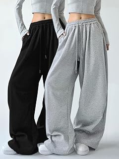 Womens Wide Leg Drawstring Sweatpants