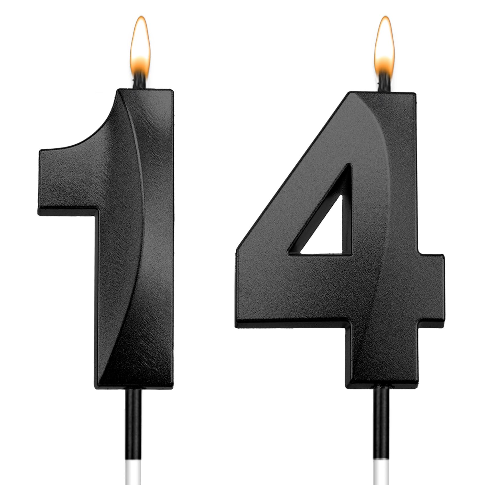 14 Candles for Birthday Cakes Black Happy 14th Birthday Decorations for Boys Num