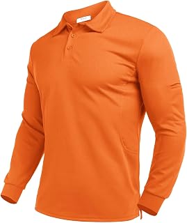 Deyeek Men's Polo Shirts Long Sleeve Golf Polo Shirts for Men Quick Dry UPF 50+ Sun Protection Casual Collar Shirts