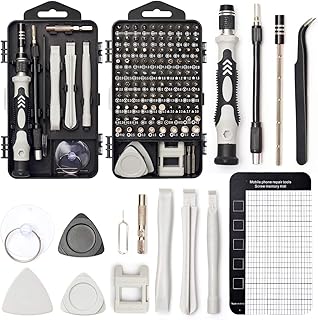 SHARDEN Precision Screwdriver Set, 122 in 1 Magnetic Repair Kit for Electronics with Case for Computer iPhone PC Mobile Phone Nintendo PS4 Watches etc (Grey)