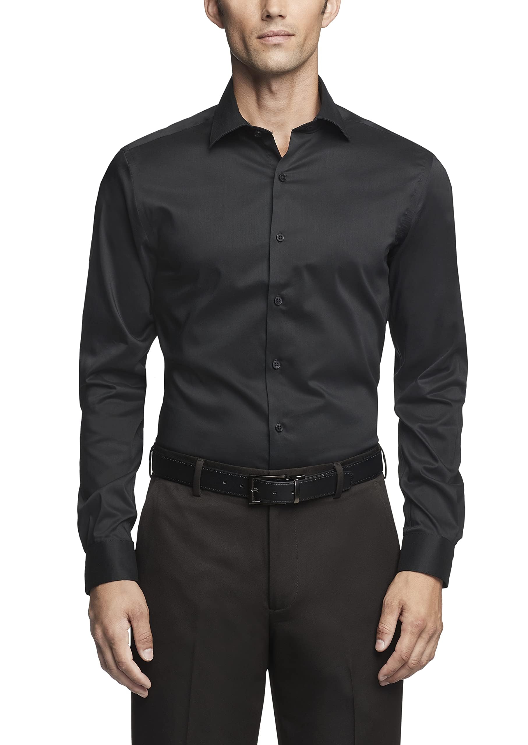 Van Heusen Mens Dress Shirt Slim Fit Ultra Wrinkle Free Flex Collar Stretch