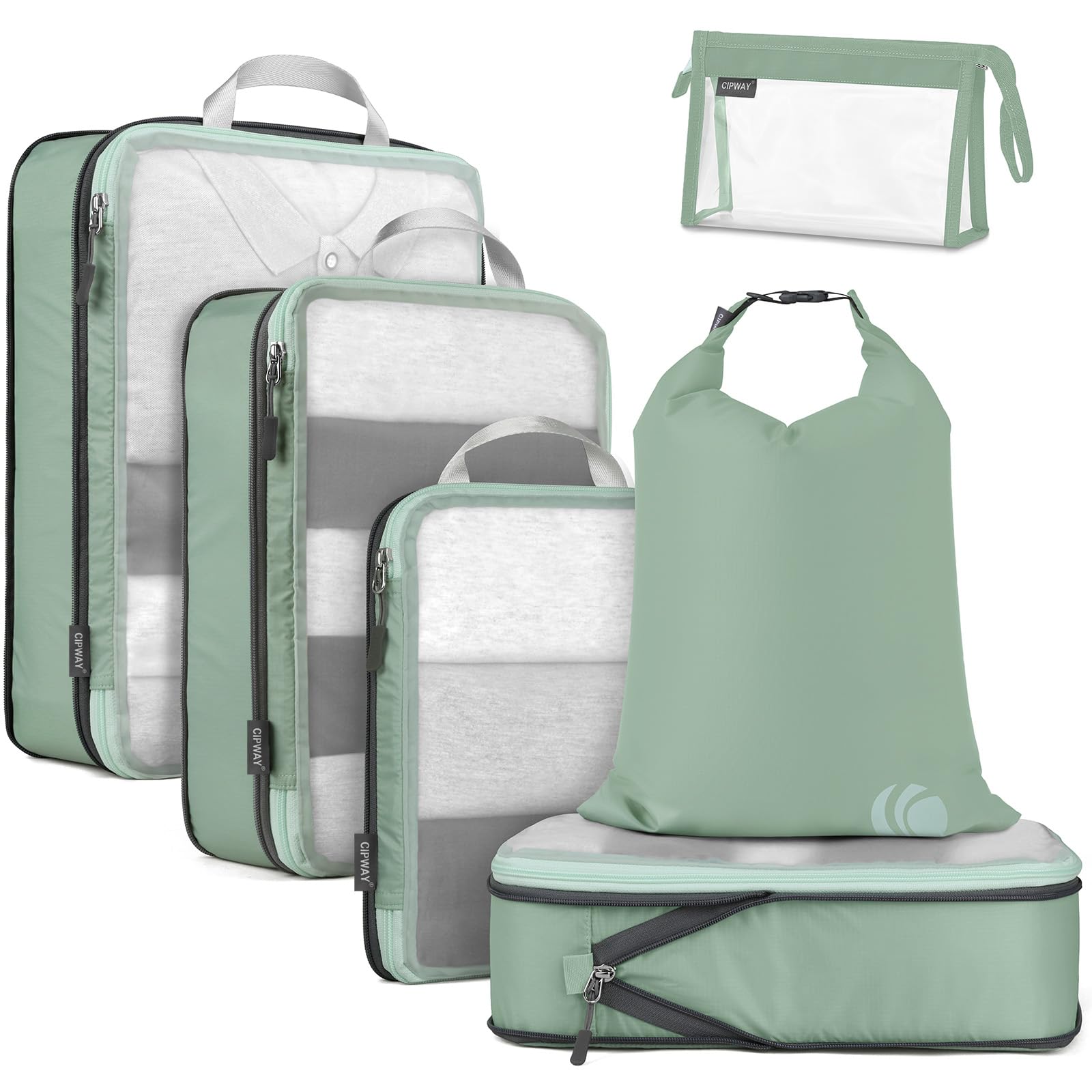 Compression Packing Cubes for Travel, 6 Set Ultralight Mesh Packing Cubes Luggag