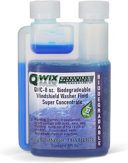 Qwix Mix Windshield Washer Fluid Concentrate, 1 Bottle Makes 32 Gallons, 1/4 oz. Makes 1 Gallon 100% Biodegradable
