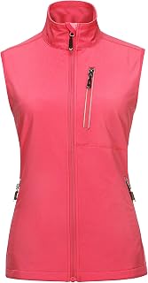 33,000ft Women's Outdoor Jacket, Soft Shell Sleeveless Jacket, Lightweight, Windproof, Waterproof, Breathable, Running Vest, Casual Sports Vest