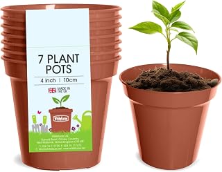 Whitefurze G04013 10cm Garden Pot - Terracotta (Set of 7)
