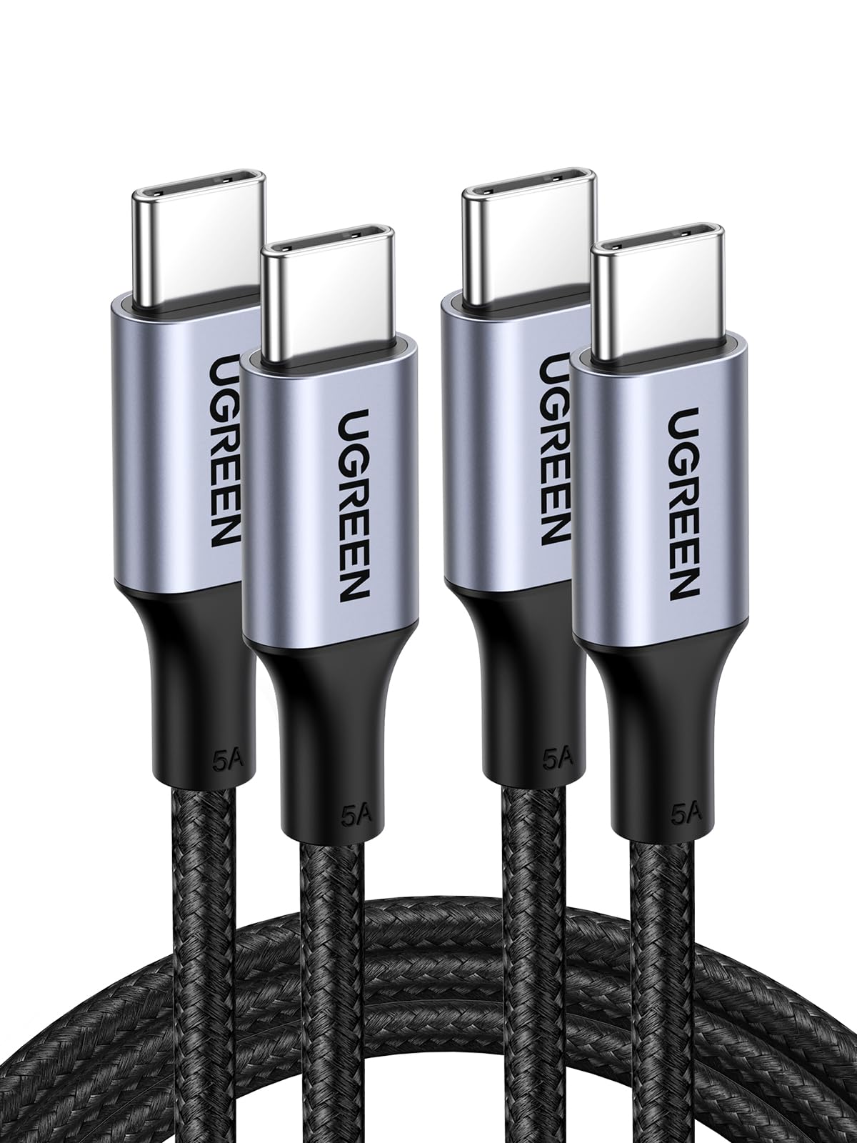 UGREEN 100W USB C to USB C Cable, Fast Charging, 2-Pack, 3.3ft, Black | For iPho