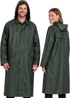 BWOLF Poseidon Raincoat, Men's Raincoat, Waterproof, Long Rain Jacket, Outdoor Reusable Rainwear with Hood