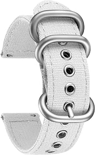 BINLUN Canvas Watch Strap for Men Women 18mm 20mm 22mm 24mm Fabric Watch Strap for Smartwatch Smart Watch Canvas Quick Release Replacement Strap 8 Colors