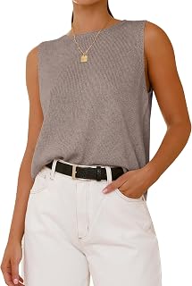 BTFBM Sleeveless Sweater Tops for Women Casual
