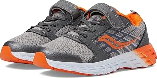 Saucony Wind Alternative Closure 2.0 Sneaker, Grey/Orange, 6 US Unisex Big Kid