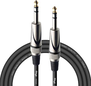 Stagg SAC3PS DL 3m Deluxe Jack to Jack Instrument Cable | Guitar jack cable, 6.3mm jack male to male, black — for stage, studio, home & school use