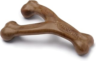 Benebone Wishbone Dog Chew Toy for Aggressive Chewers, Real Bacon, Large