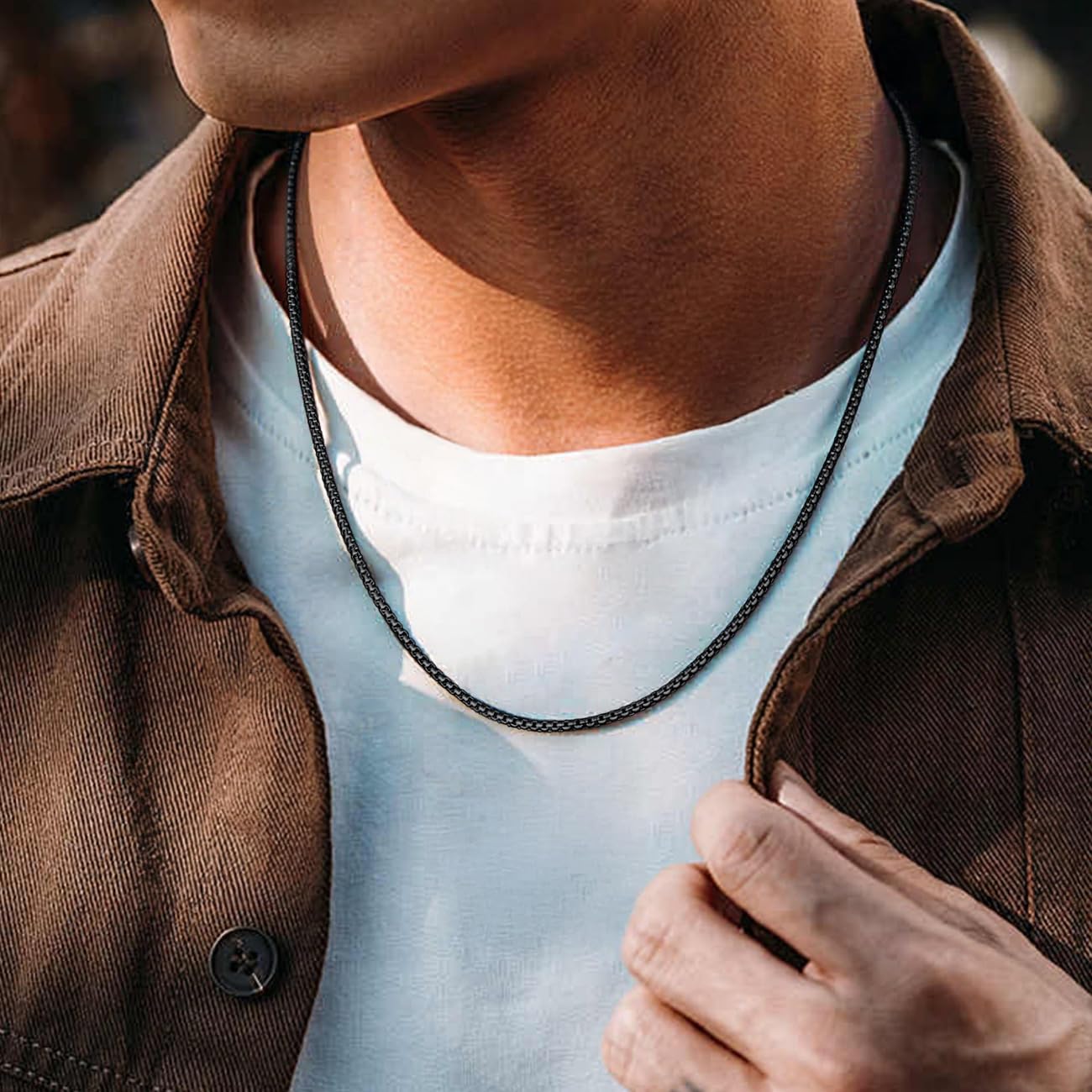 Collana a catena veneziana in acciaio inossidabile per uomo e donna, larghezza 2