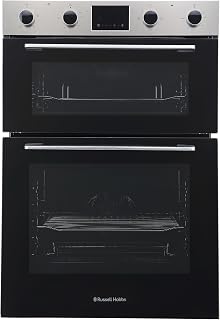 Russell Hobbs 89cm High, 60cm Wide, Stainless Steel, 110L, Built-In, Electric Fan Double Oven, RH89DEO2002SS - Free 2 Year Guarantee