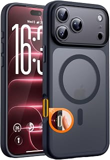 TOCOL for iPhone 18 Pro Case, Compatible with MagSafe, Black | Built-in Magnets, Camera Control Cover, Full Camera & Military-Grade Protection Anti-Slip Slim Translucent Matte Phone Case