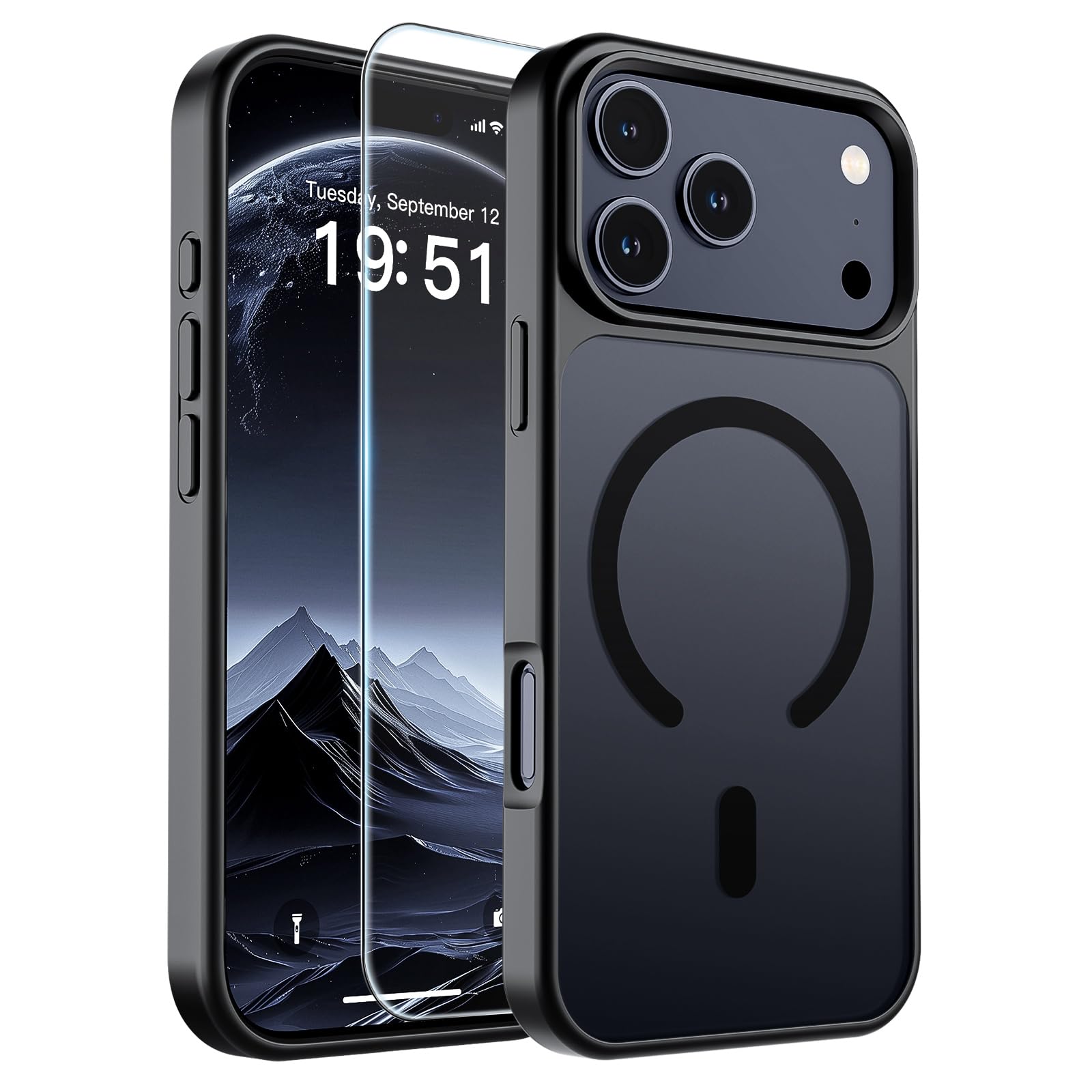 SUPFINE Magnetic for iPhone 18 Pro Max Case/17 Pro Max Case Black | With Screen 