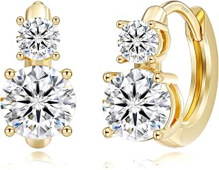 KRKC Moissanite Dangle Earrings for Women,S925 Silver Drop Huggie Hoops