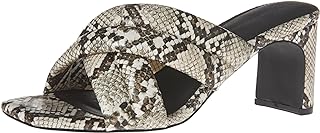 Amazon Essentials Women's Cross Heeled Sandals with Padded Straps and Memory Foam Insole