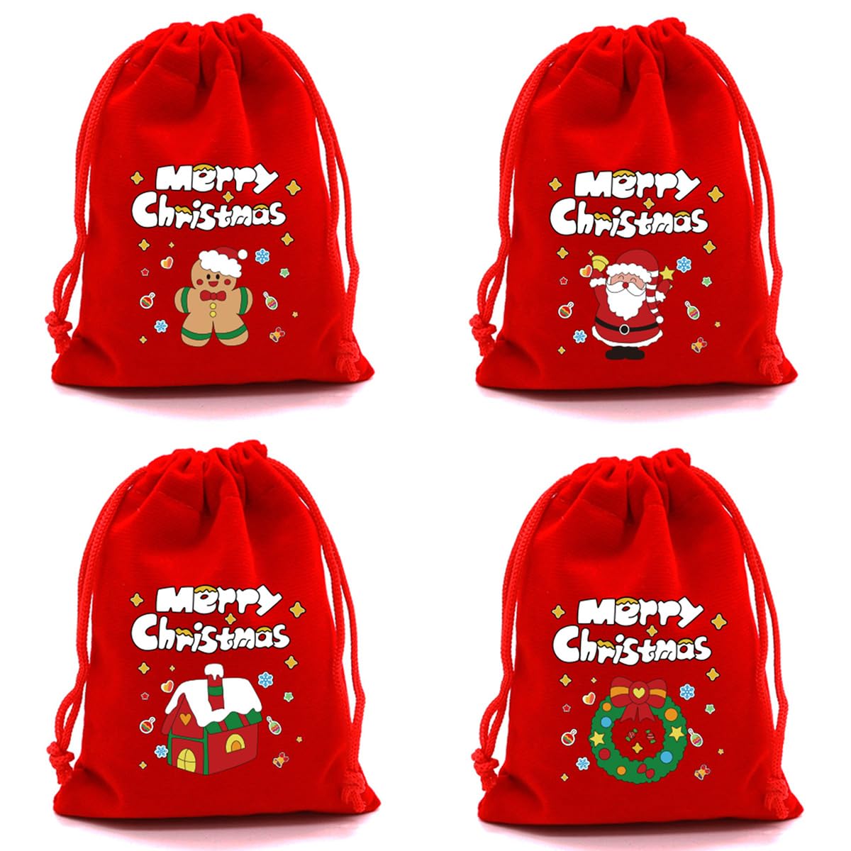 4 Christmas Gift Bags, Small Christmas Gift Bags, Small Christmas Party Bags, Ca