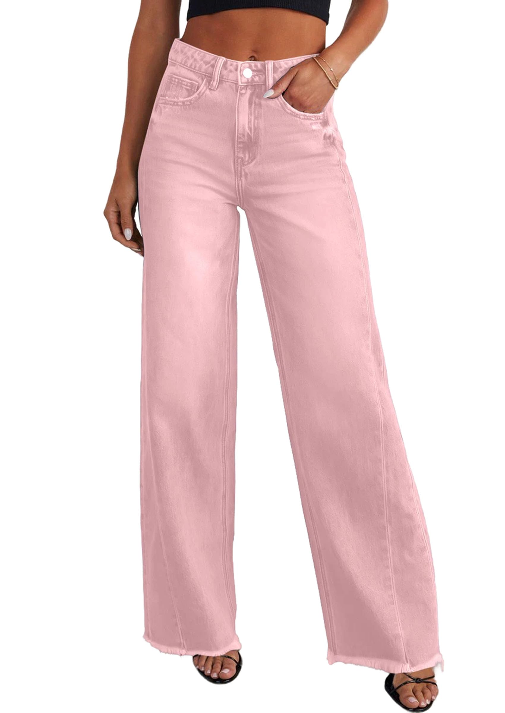 PRETTYGARDEN Wide Leg Jeans For Women Trendy 2025 Trendy High Waist Stretch Loos