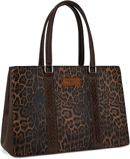 Montana West Wrangler Laptop Tote Bag for Women 15.6 Inch Computer Bag for Work Large Double Compartment Purse and Handbag