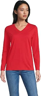 Lands' End Women's Supima Long Sleeve V-Neck Tee