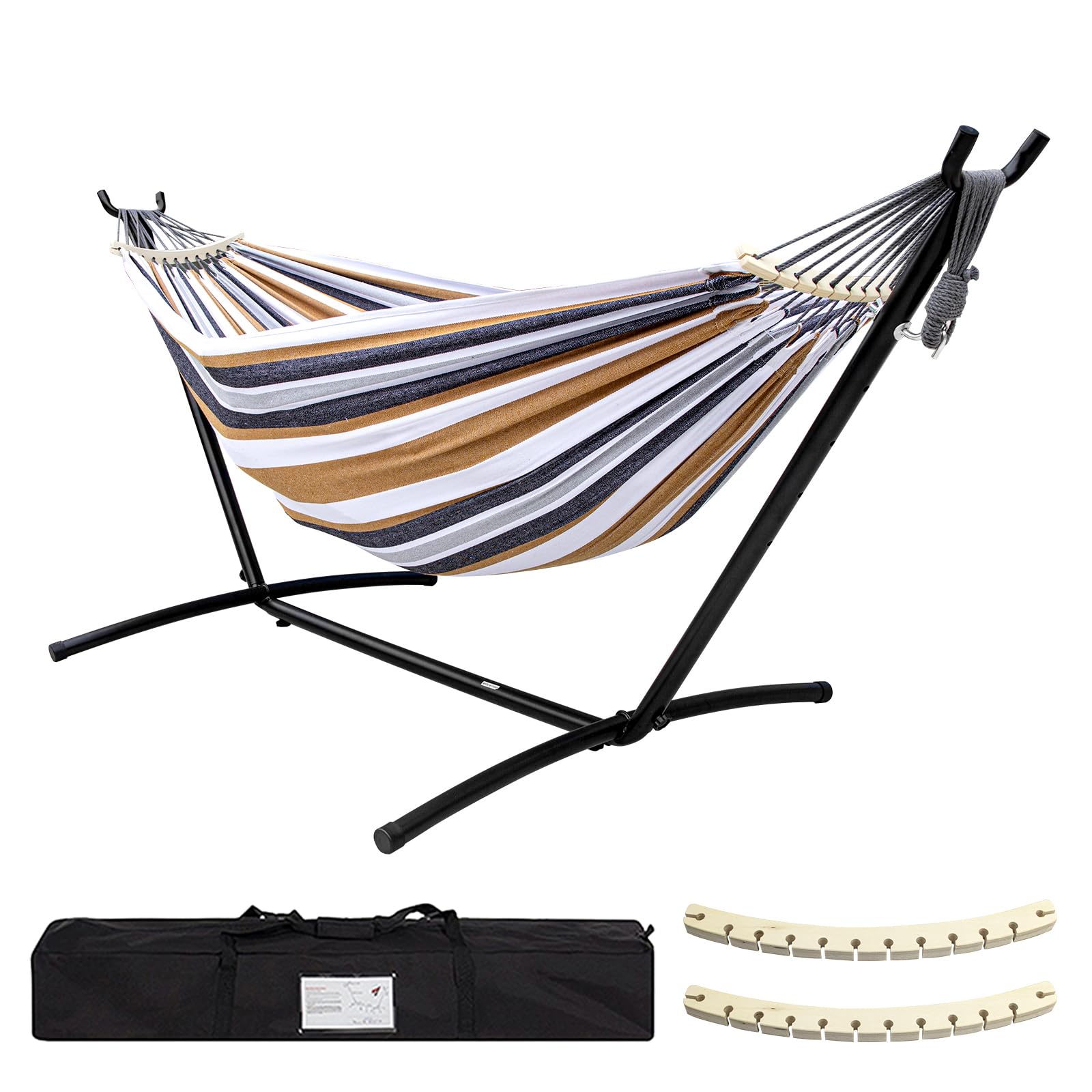 SZHLUX Hammock with Stand for Outside,Hamaca Con Base | 450lb Capacity Steel Sta