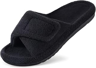 Litfun Orthopedic Slippers for Women with Arch Support Adjustable Open Toe Home Shoes for Plantar Fasciitis