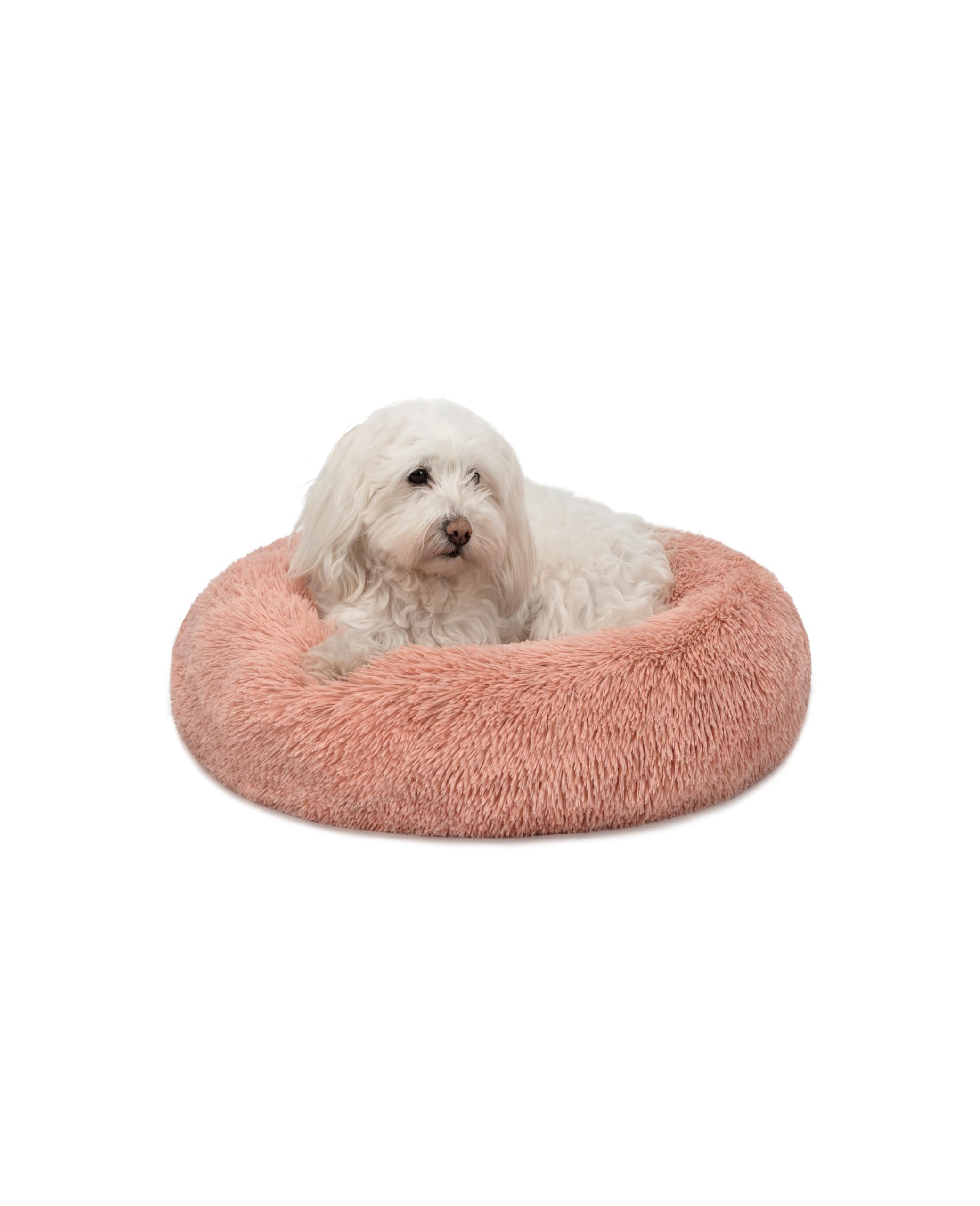 lionto Donut Bed for Dogs and Cats, Round Dog Bed, Ø 50 cm, Pink
