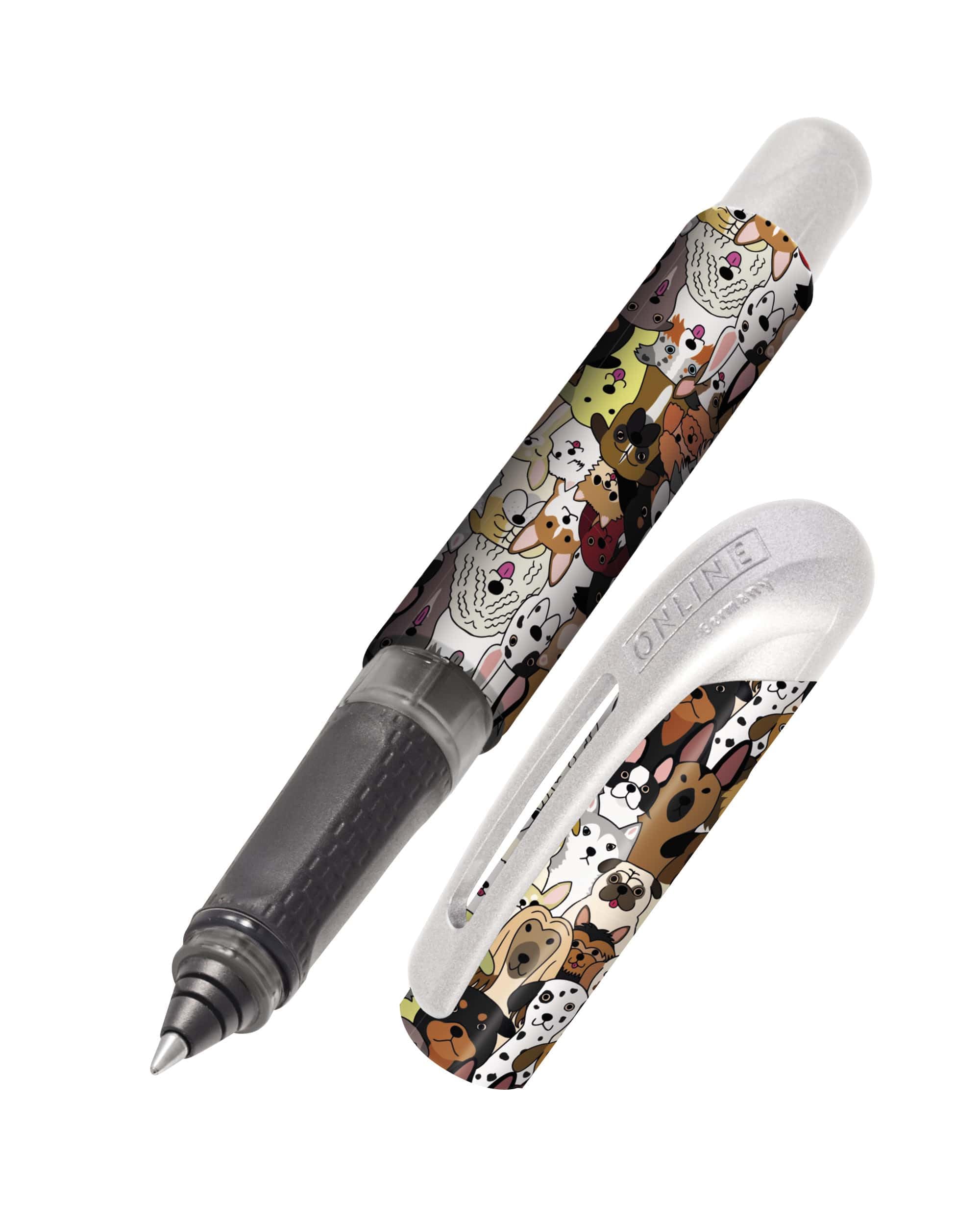 Online Ergonomic Dog Rollerball Pen for School and High School │ Soft Grip for L