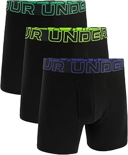 Under Armour Men's Performance Cotton 6" 3 Pack Solid Boxer Briefs Boxers Hombre