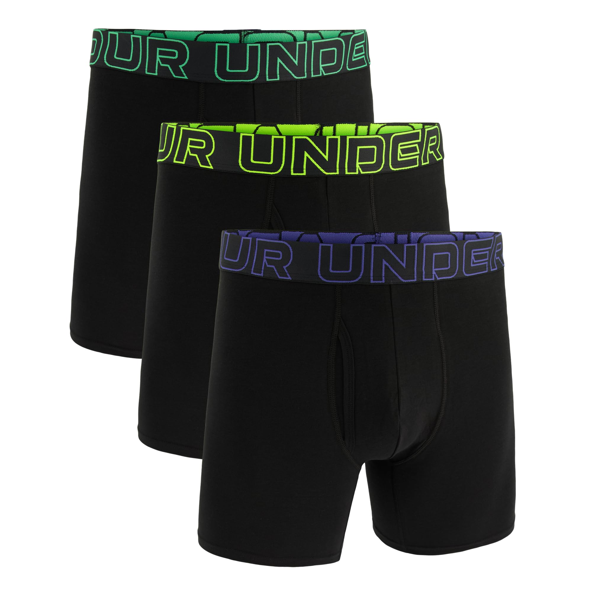 Under Armour Men's Performance Cotton 6" 3 Pack Solid Boxer Briefs Boxers Hombre