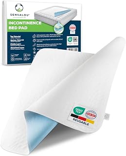Sensalou Waterproof Bed Pad Reusable 75x90 cm - Washable Incontinence Underpad for Babies, Adults & Elderly - Extra Large Absorbent Mattress Protector up to - OEKO-TEX Certified (2, 50x70 cm)