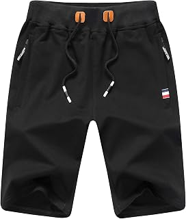 ZOXOZ Mens Shorts Summer Sports Joggers Shorts Elastic Waist with Zip Pockets